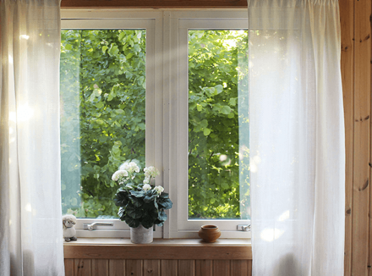 Colorblind Geometric Black Window Curtains